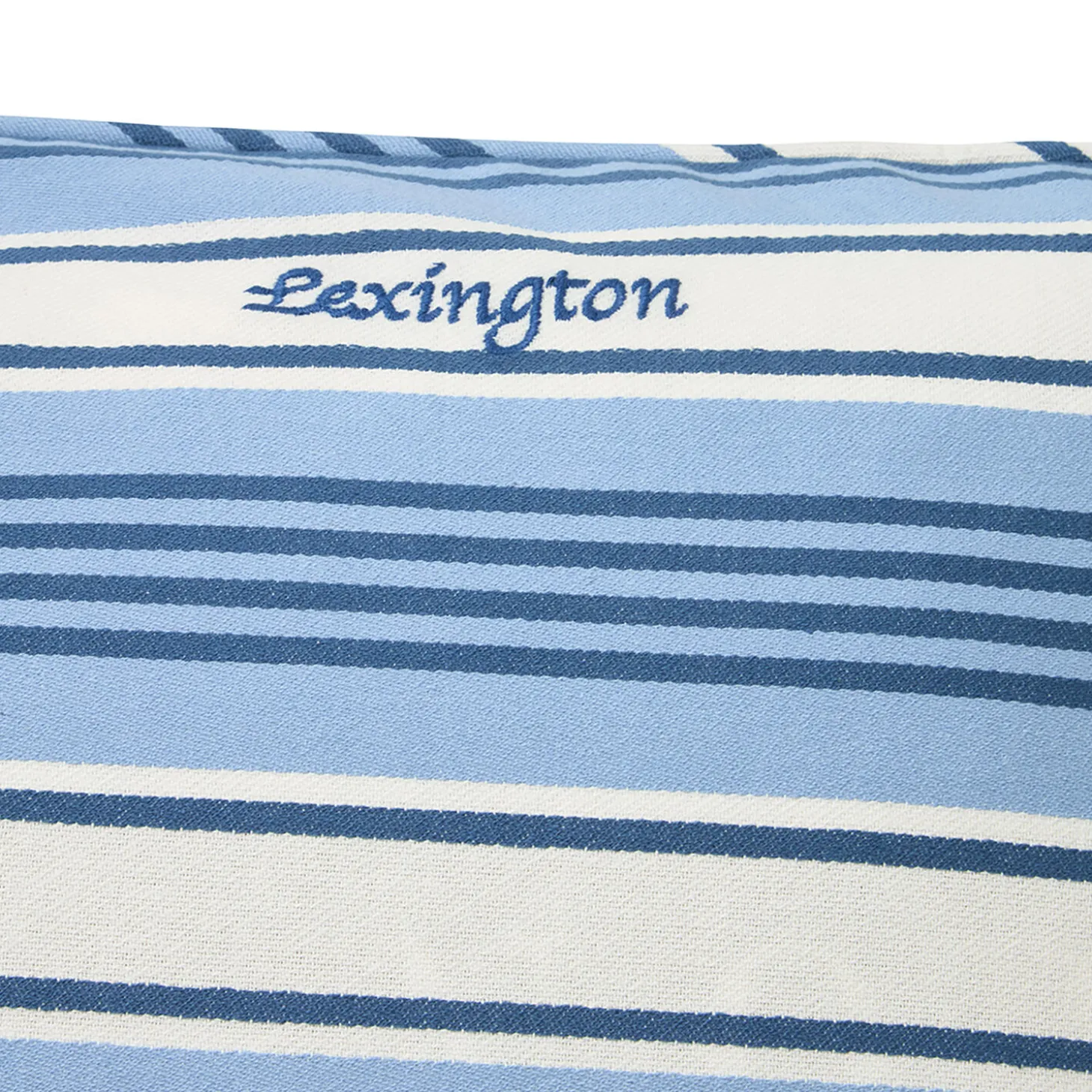 Striped Organic Cotton Twill Cushion Cover, blue/white
