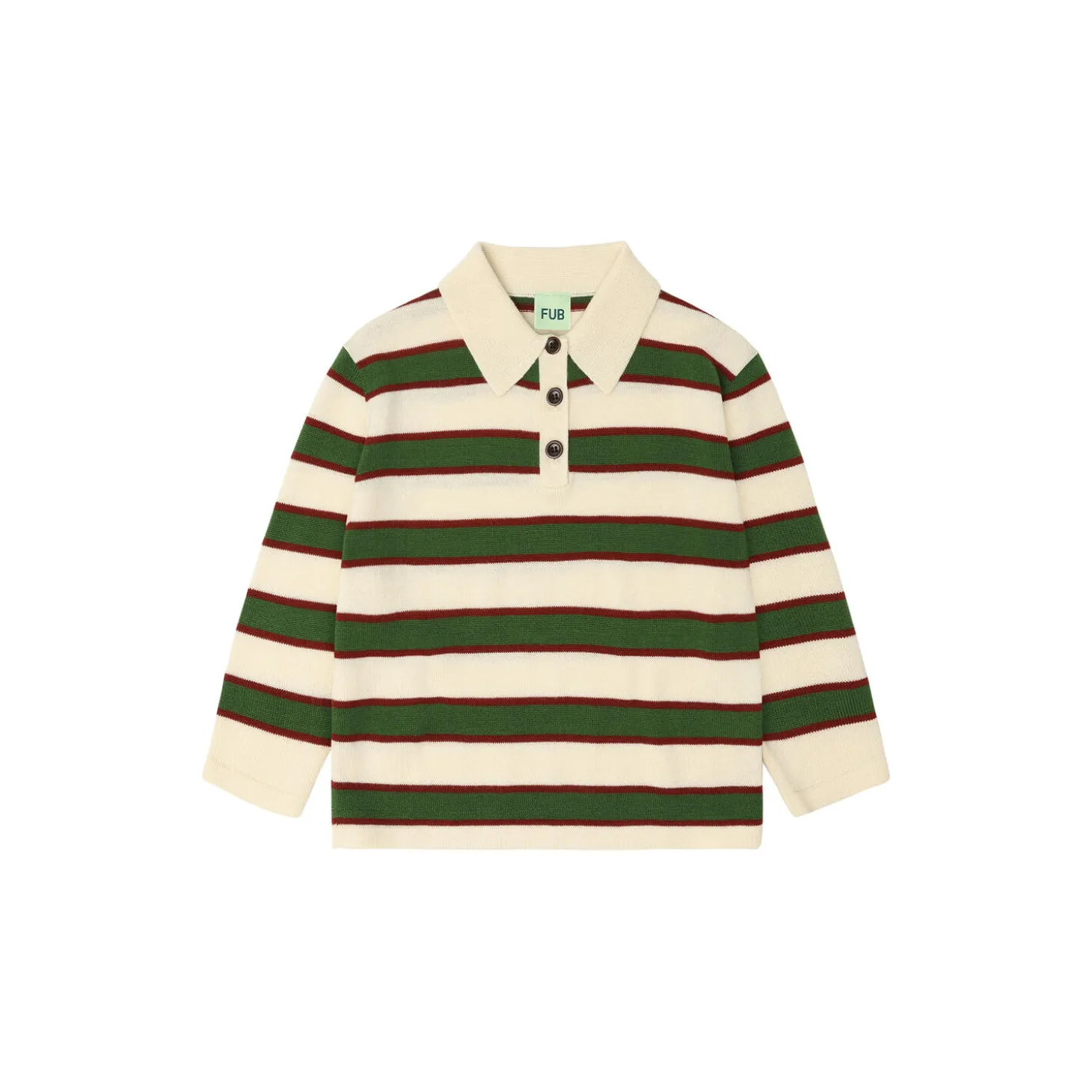 Striped Polo, ecru