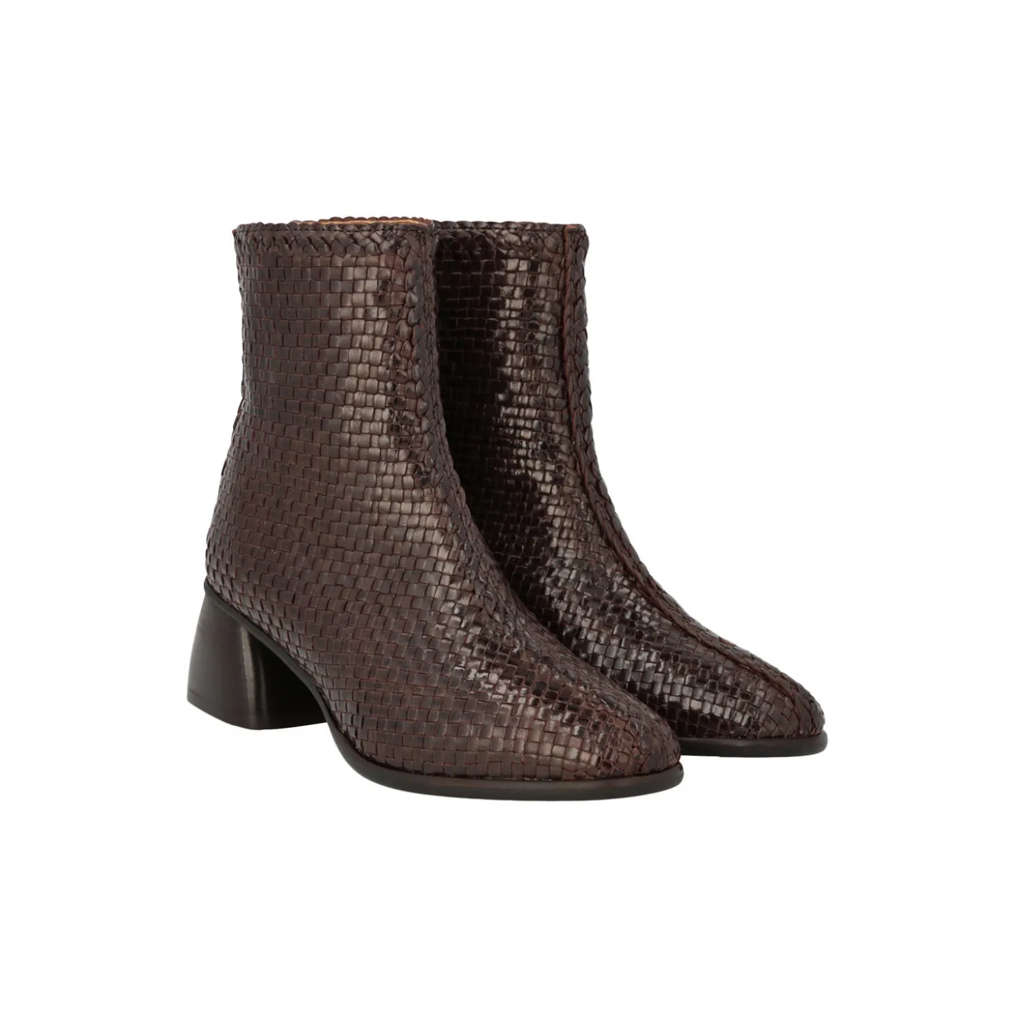 Støvlet, dark brown braid
