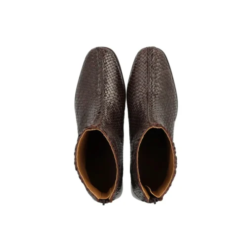 Støvlet, dark brown braid