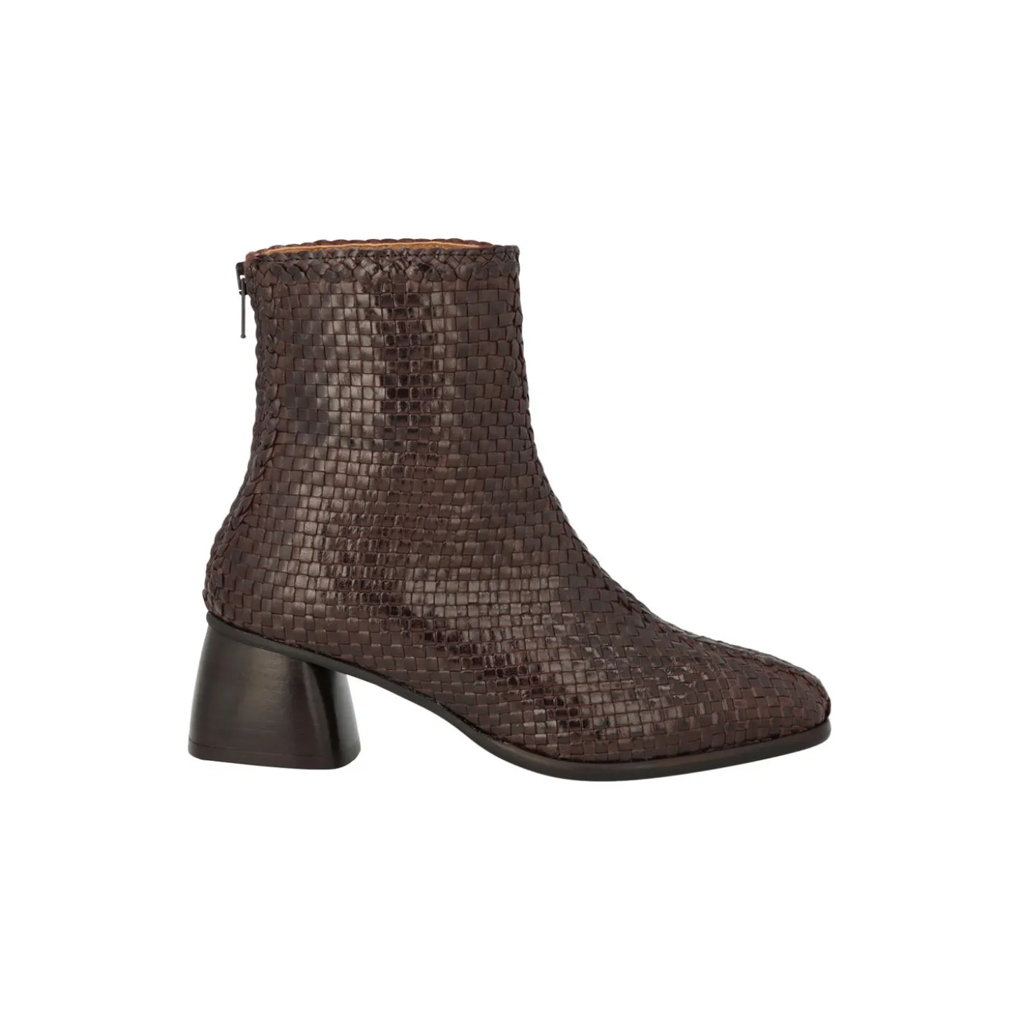 Støvlet, dark brown braid