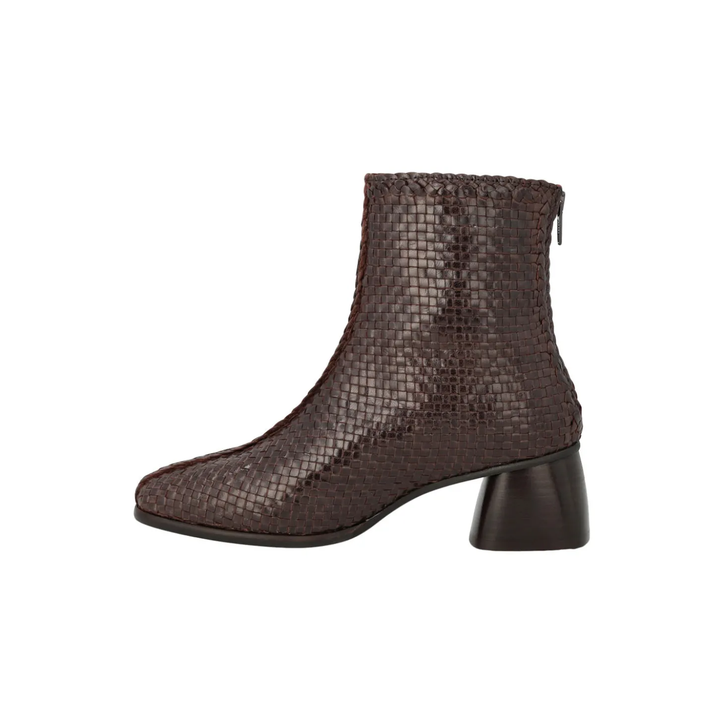 Støvlet, dark brown braid