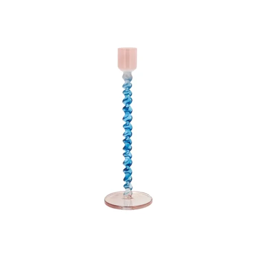 Styles glaslysestage, blue/rose