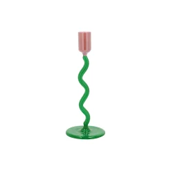 Styles glaslysestage, green/rose