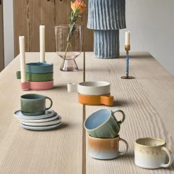 Styles krus med hank 2 stk., blå/amber