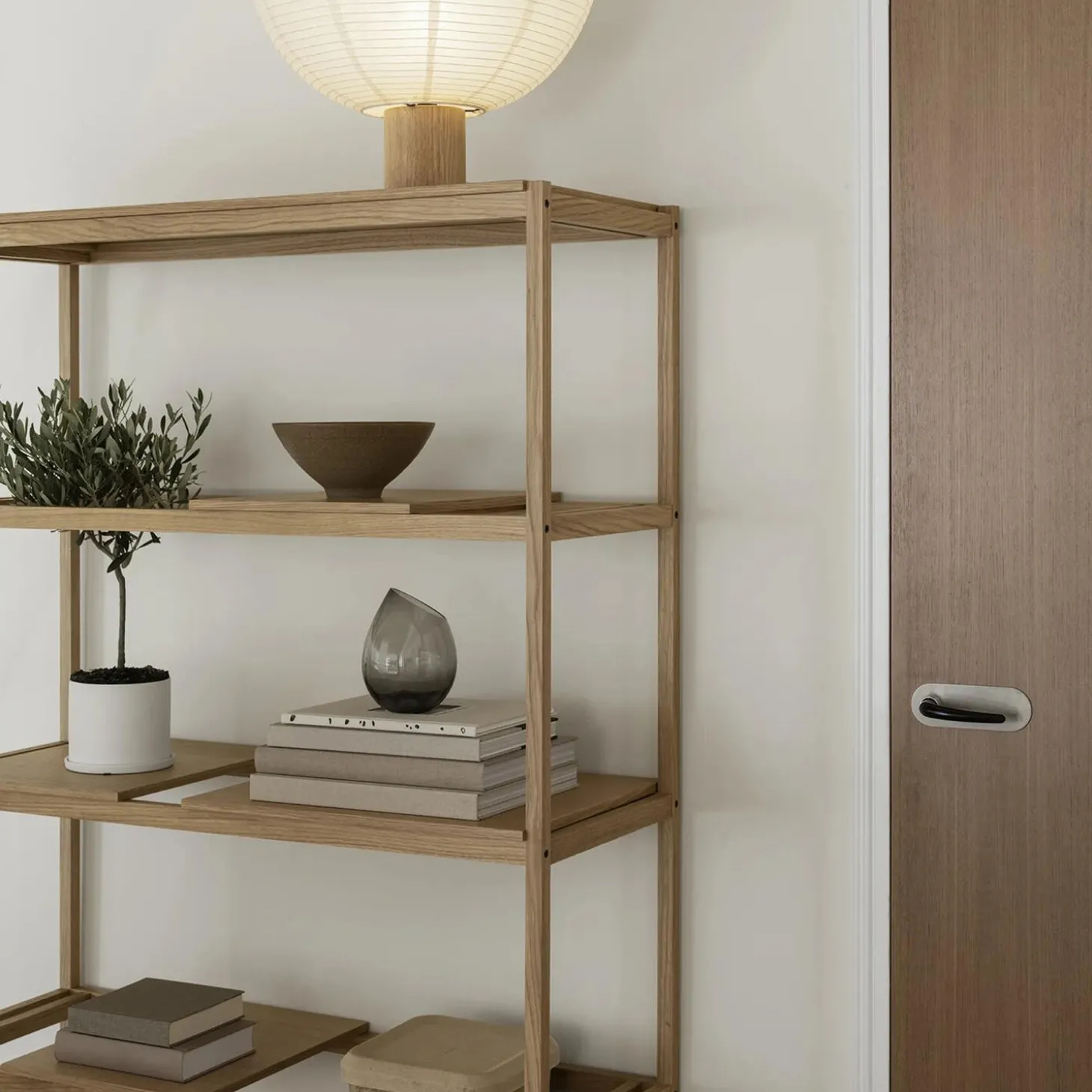 SUKOYA Wooden Shelf Large, natural lacquered