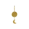 Sun and Moon Earring Single, gold