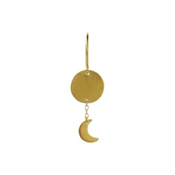 Sun and Moon Earring Single, gold