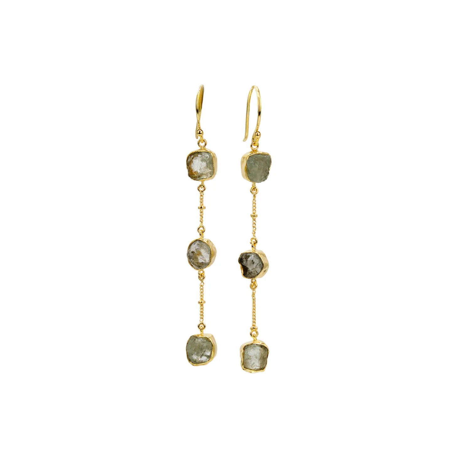 Sun Glitter Earrings, aquamarine