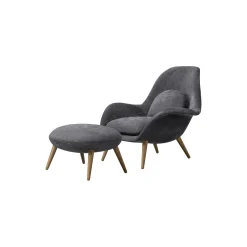Swoon loungestol og skammel, Maple 192