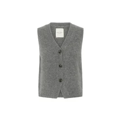 SylvaPW Waistcoat, medium grey melange