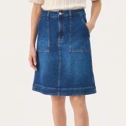 TammiePW Skirt, medium dark blue denim