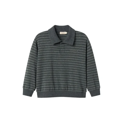 Thanos Polo Sweat, forest stripe mel.