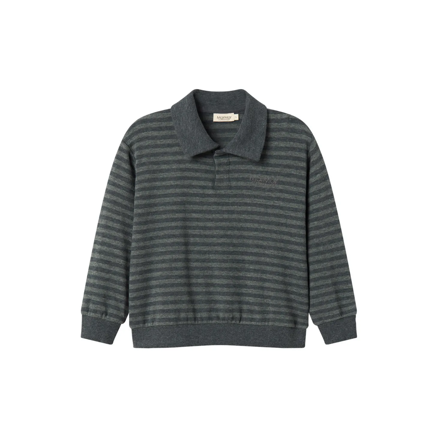Thanos Polo Sweat, forest stripe mel.