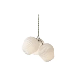 The Bouquet 3 lysekrone med papirskærme, hvid/eg