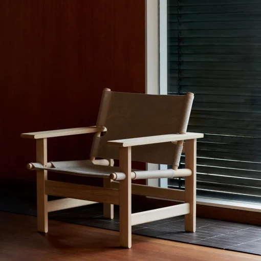 The Canvas Chair loungestol, sæbebehandlet eg/kanvas
