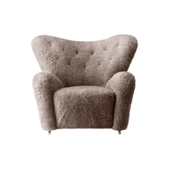 The Tired Man Lounge Chair & Ottoman, dark stained oak/sahara