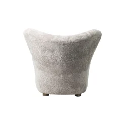 The Tired Man Lounge Chair & Ottoman, dark stained oak/green tea