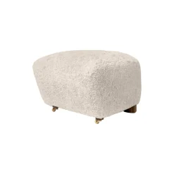 The Tired Man Lounge Chair & Ottoman, dark stained oak/moonlight