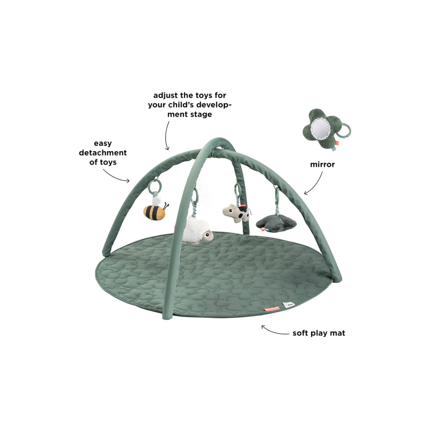 Tiny Farm aktivitets legetæppe, green