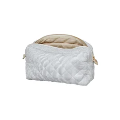 Toilettaske, classic stripes blue/praline