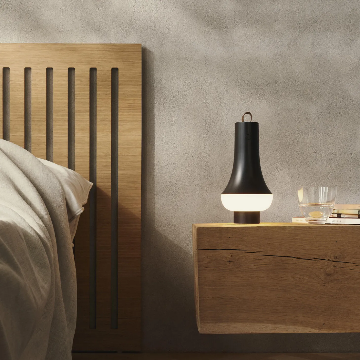 Tomoshi Portable bordlampe, dark brown