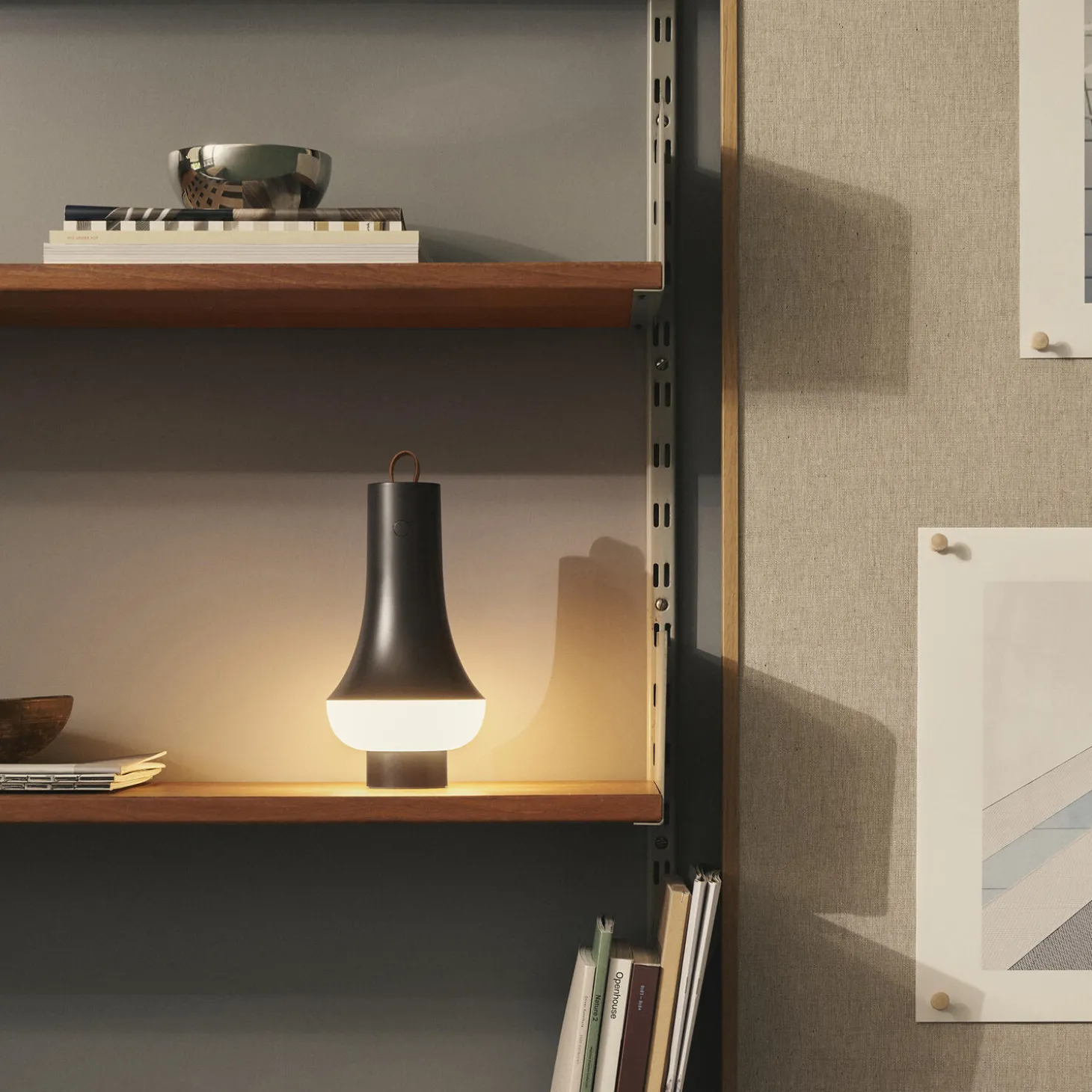 Tomoshi Portable bordlampe, dark brown