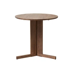 Trefoil Round Table, smoked oak