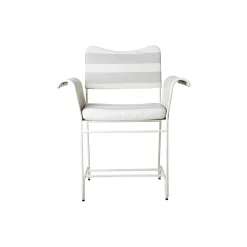 Tropique Dining Chair without Fringes, Leslie Stripe Limonta 20/classic white semi matt
