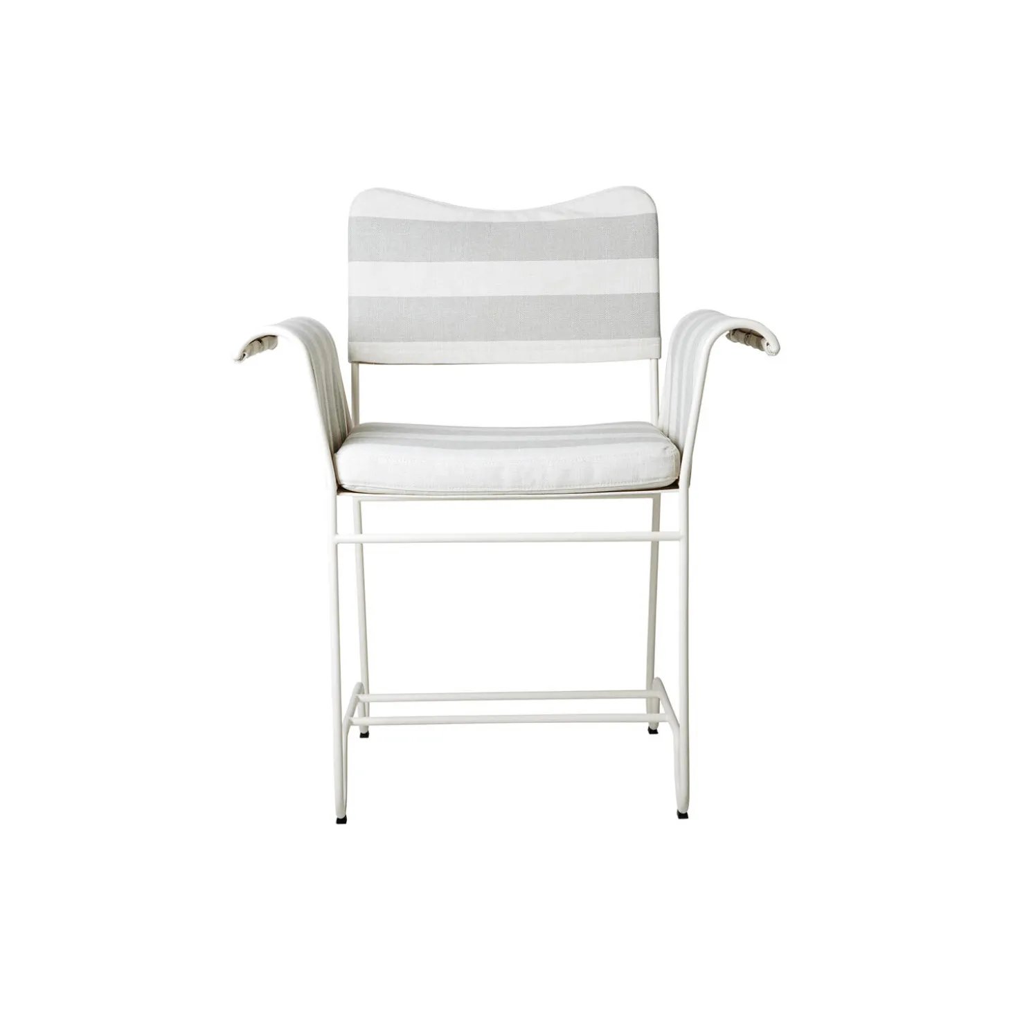 Tropique Dining Chair without Fringes, Leslie Stripe Limonta 20/classic white semi matt