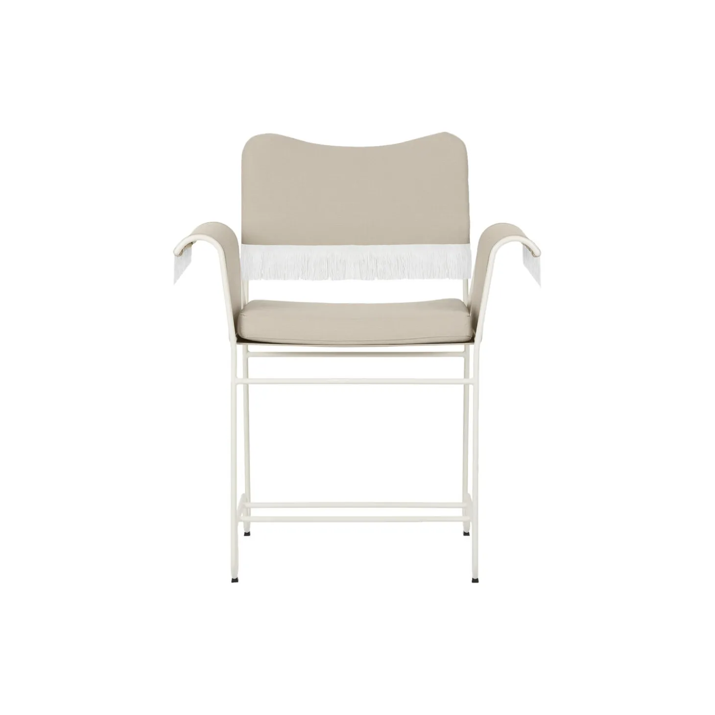 Tropique Dining Chair with Fringes, Leslie Limonta 12/classic white semi matt