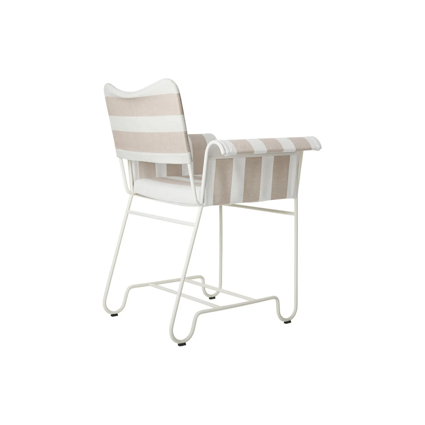 Tropique Dining Chair without Fringes, Leslie Stripe Limonta 40/classic white semi matt