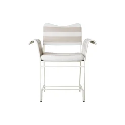 Tropique Dining Chair without Fringes, Leslie Stripe Limonta 40/classic white semi matt