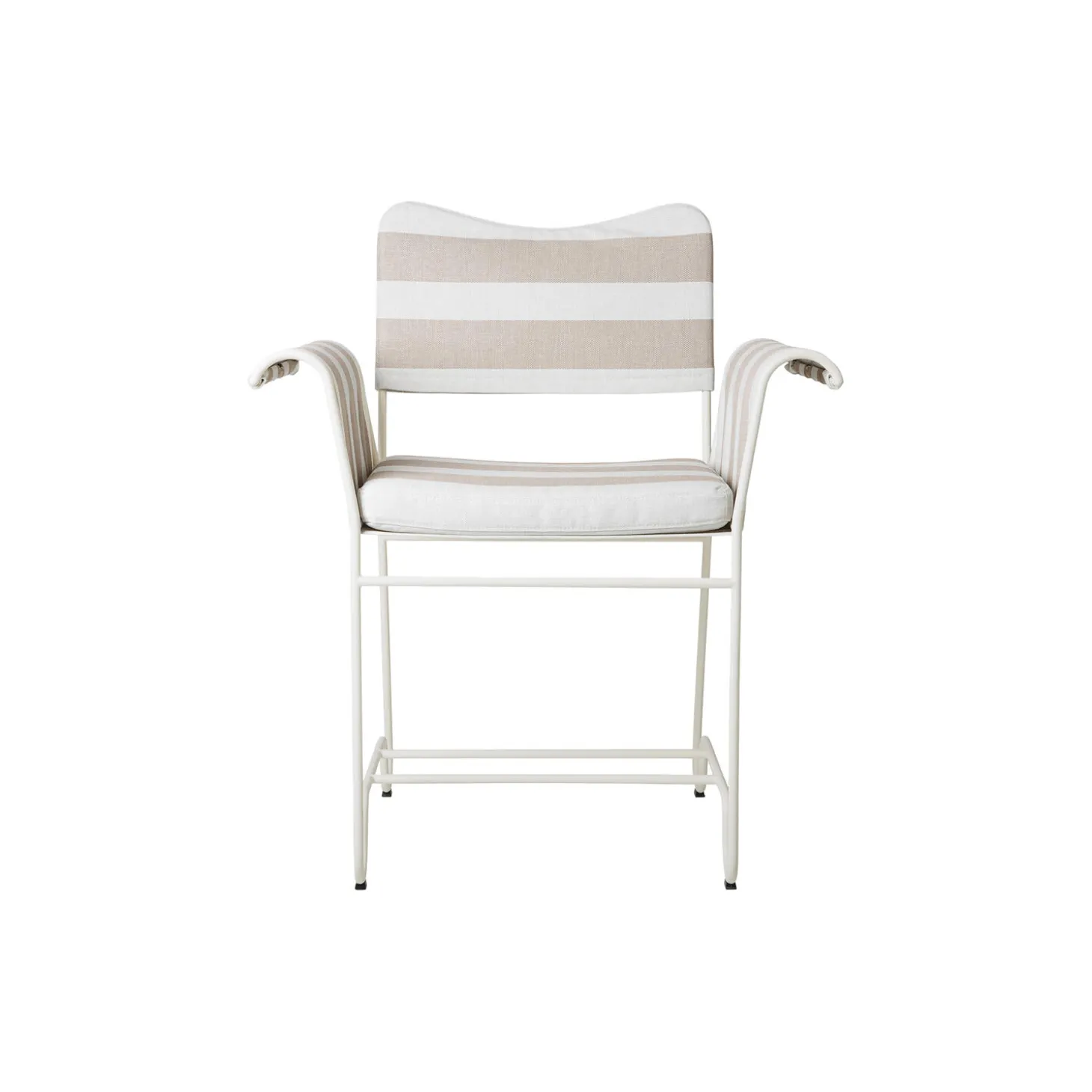 Tropique Dining Chair without Fringes, Leslie Stripe Limonta 40/classic white semi matt