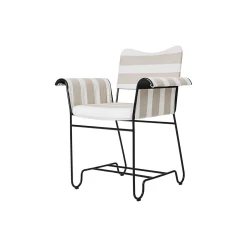 Tropique Dining Chair without Fringes, Leslie Stripe Limonta 40/classic black