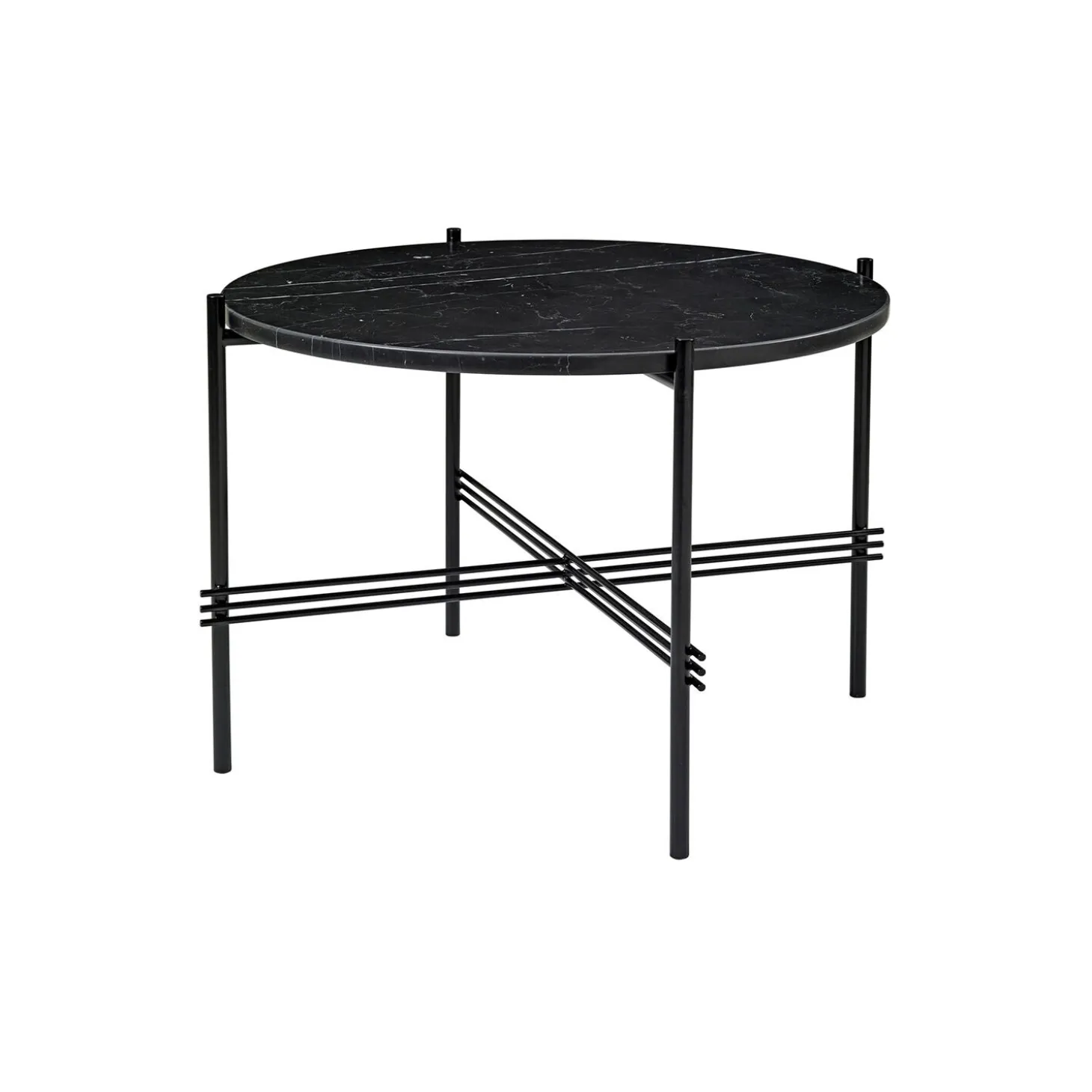 TS Coffee Table Ø55, black marquina marble/black