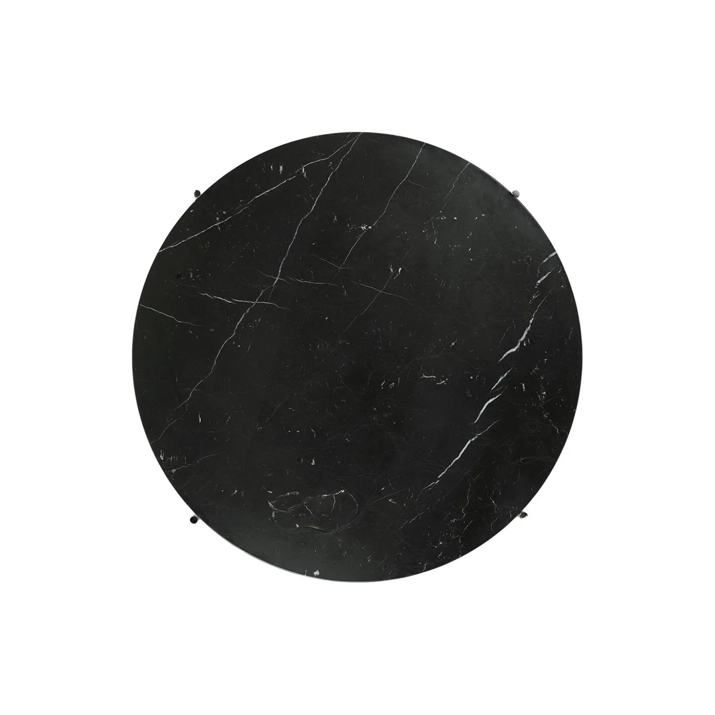 TS Coffee Table Ø80, black marquina marble/steel