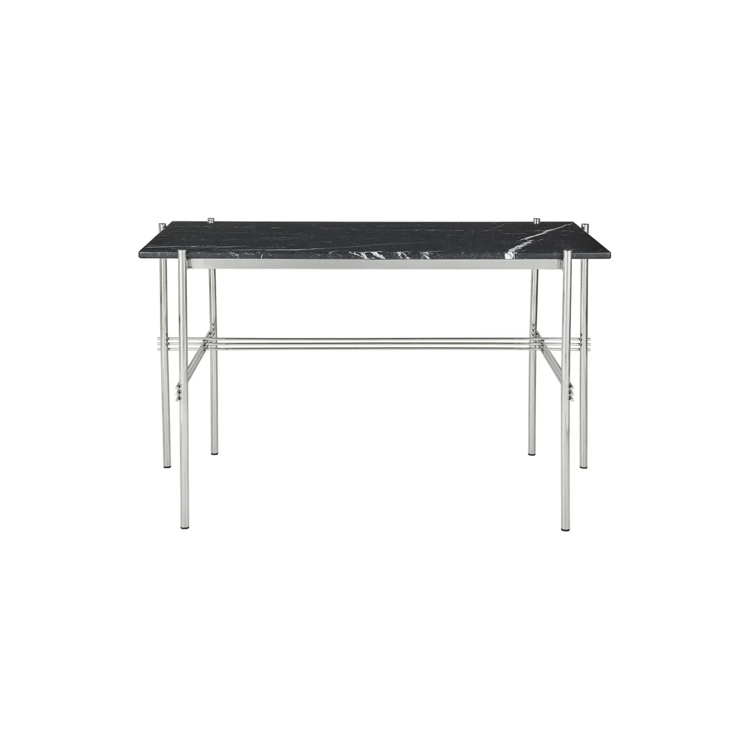 TS Desk, black marquina marble/steel