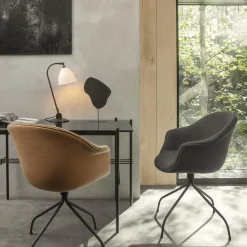 TS Desk, black marquina marble/black