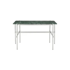 TS Desk, green guatemala marble/steel