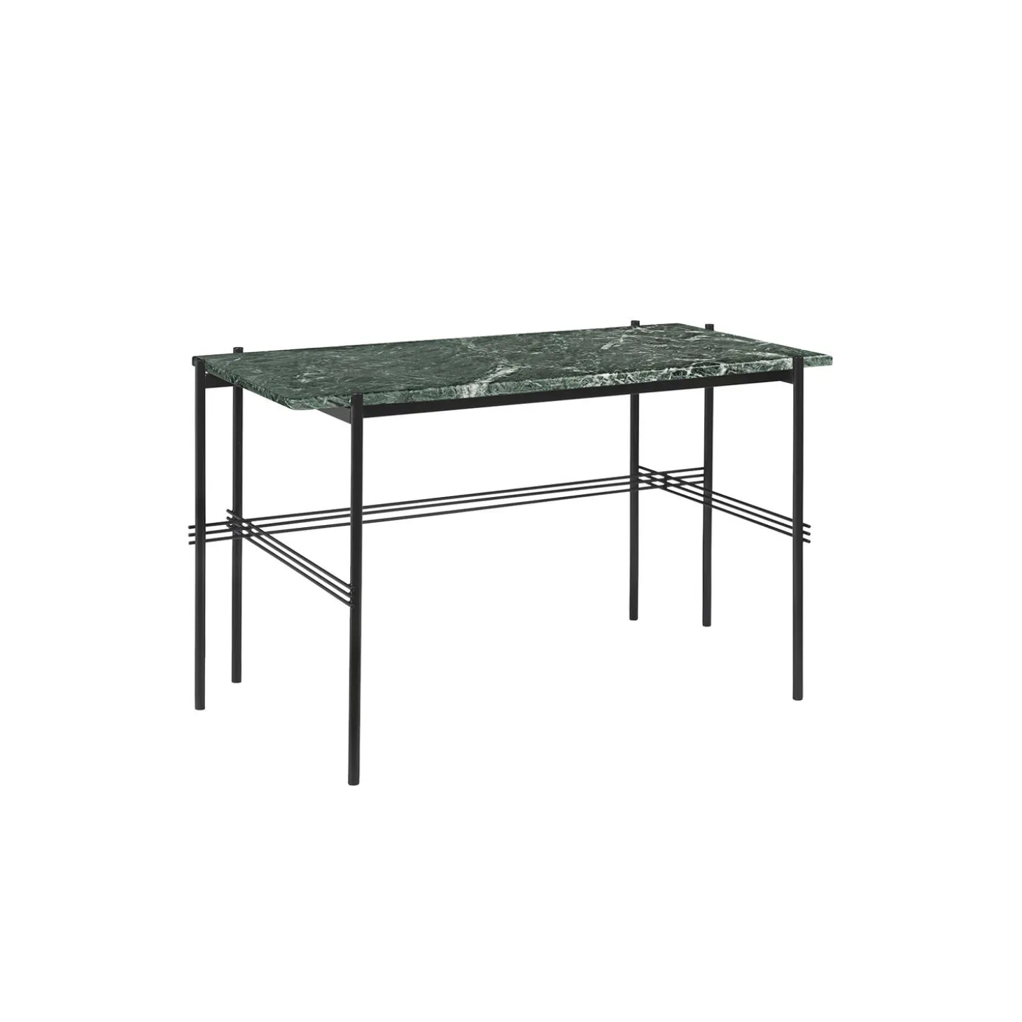 TS Desk, green guatemala marble/black