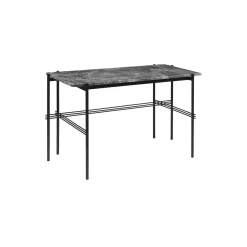 TS Desk, grey emperador marble/black