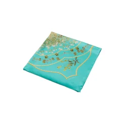 Turquoise Flower Feeling silketørklæde