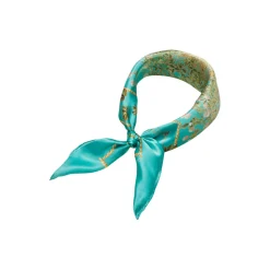 Turquoise Flower Feeling silketørklæde