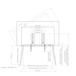 TV-stativ 42''-55'', walnut