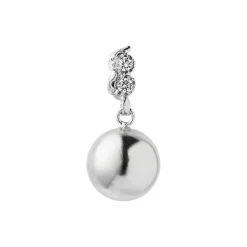 Twin Flow & Disco Ball Earring Single, silver