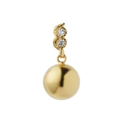 Twin Flow & Disco Ball Earring Single, gold