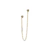 Twin Flow Earring with Stones, Chain & Pearls Single, gold