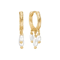 Twine øreringe, forgyldt sølv