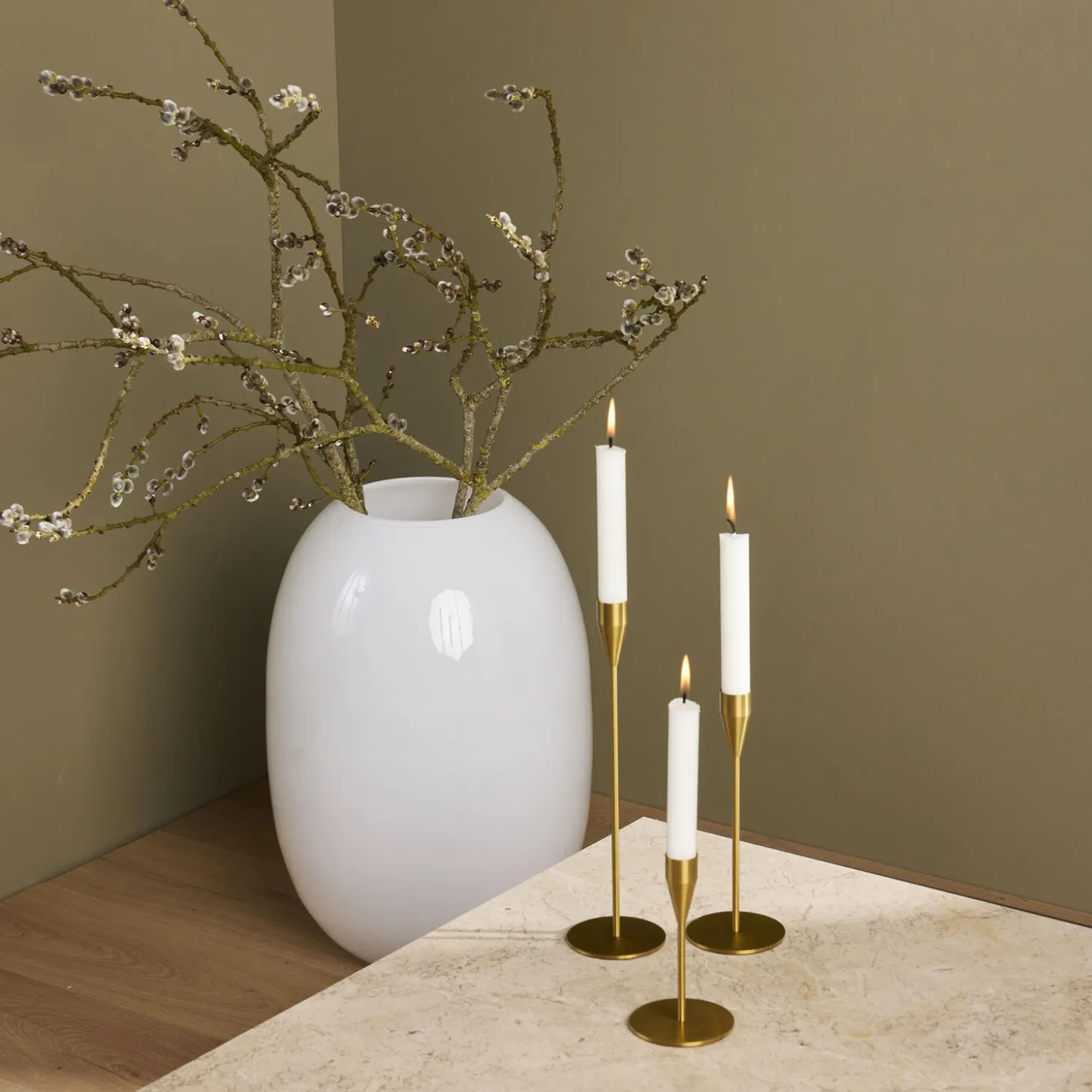 Venus lysestage 21 cm, messing